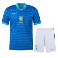Camisa de Futebol Brasil Equipamento Secundário Infantil Copa America 2024 Manga Curta (+ Calças curtas)